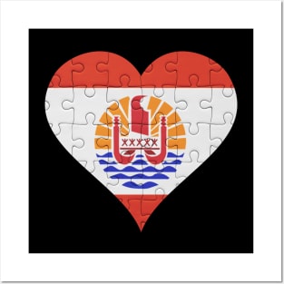 French Polynesian Jigsaw Puzzle Heart Design - Gift for French Polynesian With French Polynesia Roots Posters and Art